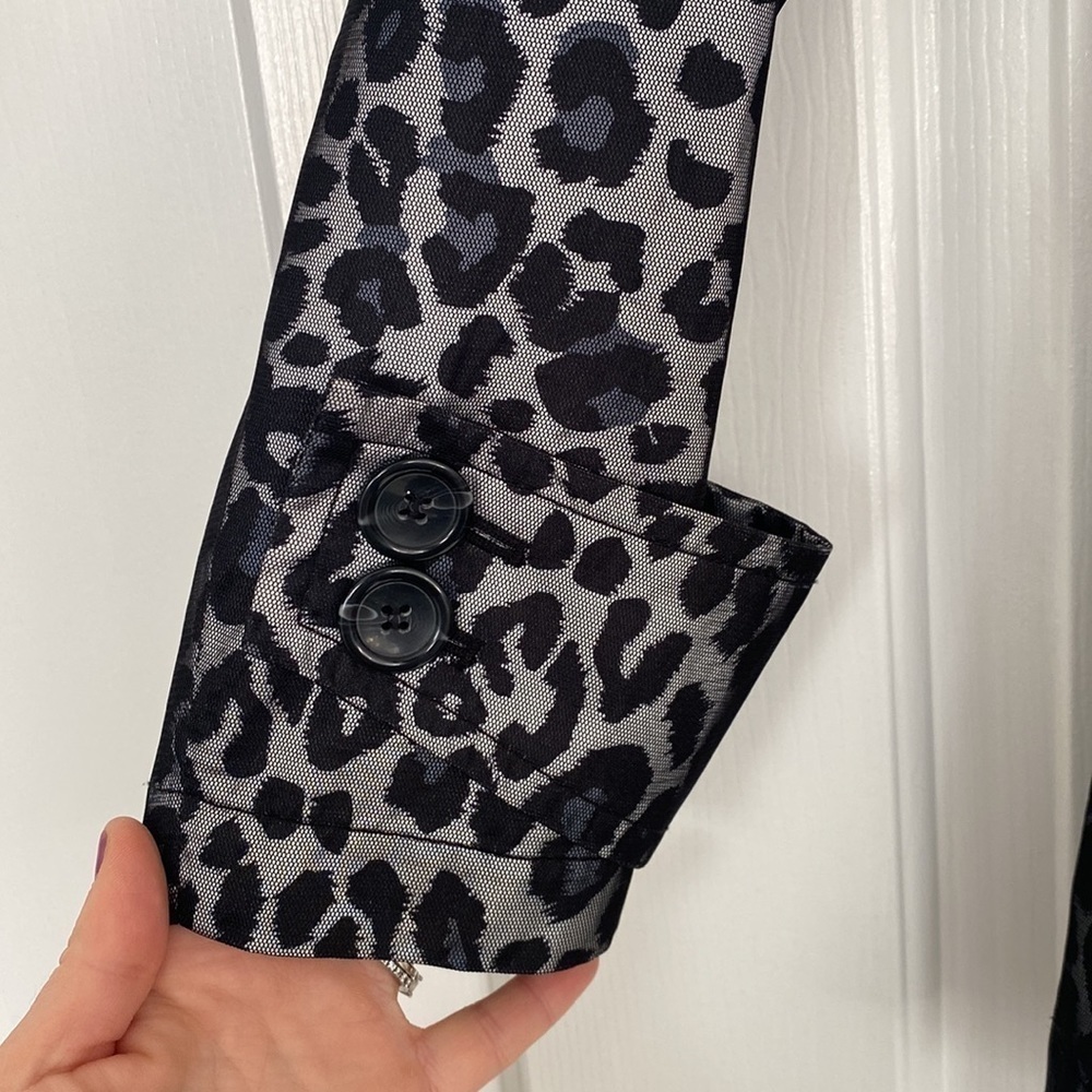 Ruby Rd Cheetah Print Jacket With Large Black But… - image 2